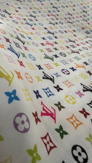 Tessuto Viscosa Stretch Monogramma Multicolor