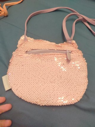 Bolso gatito lentejuelas niña.