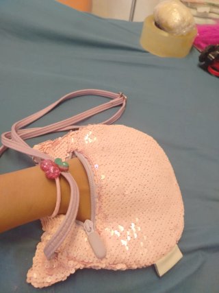 Bolso gatito lentejuelas niña.