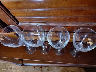 Set 4 Calici Vino e Acqua con stelo Intrecciato