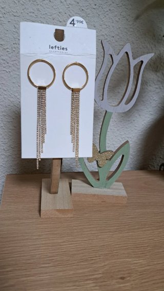 Pendientes Lefties Aro Dorado con Brillantes