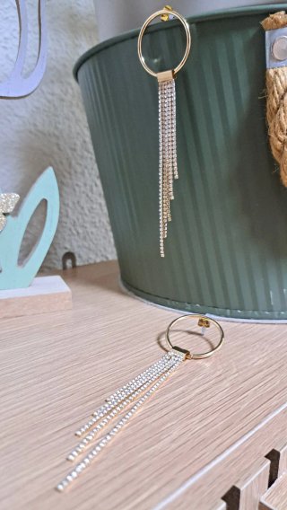 Pendientes Lefties Aro Dorado con Brillantes