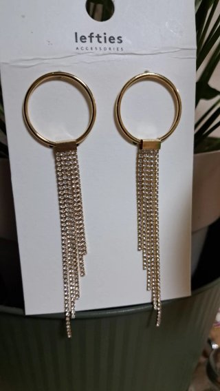 Pendientes Lefties Aro Dorado con Brillantes