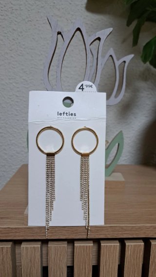 Pendientes Lefties Aro Dorado con Brillantes