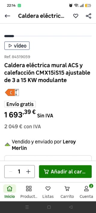 Caldera Eléctrica Mixta Elnur Gabarron