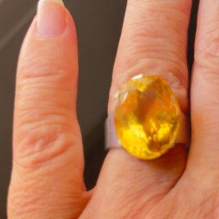 Anillo Plata 925 Citrino Grande