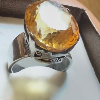 Anillo Plata 925 Citrino Grande