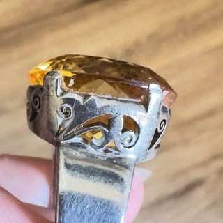 Anillo Plata 925 Citrino Grande