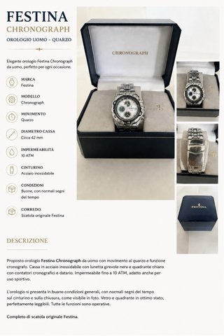 Orologio Festina Chronograph Uomo Acciaio