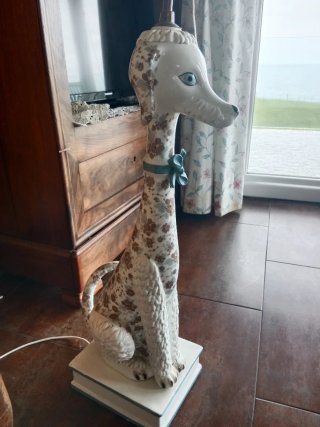 Lámpara Caniche Cerámica Flores