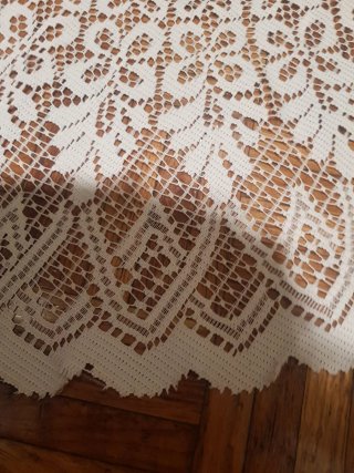 Cubre mesa camilla 90cm encaje blanco