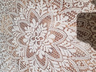 Cubre mesa camilla 90cm encaje blanco