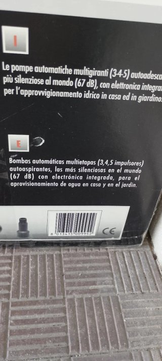 Bomba de presión EBS 1000 nueva