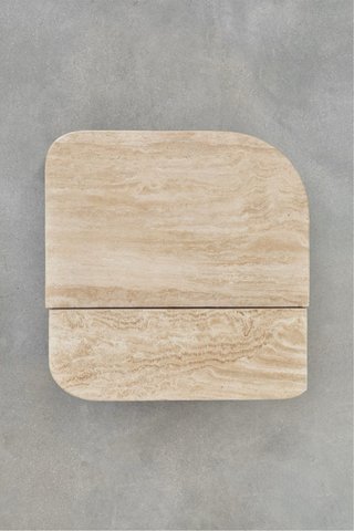 Mesa de centro piedra y madera