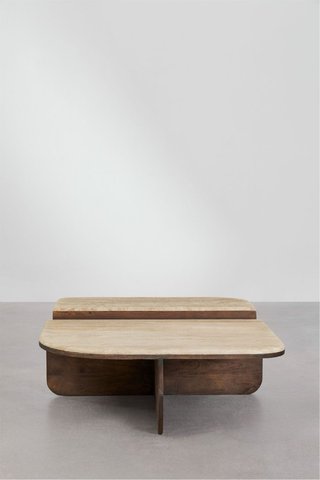 Mesa de centro piedra y madera