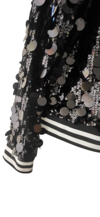 Chaqueta bomber lentejuelas negra