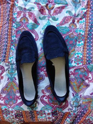 Mocasines Zara ante azul marino