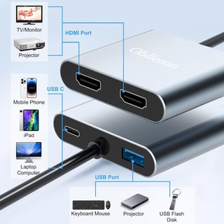 Adaptador USB C a Doble HDMI
