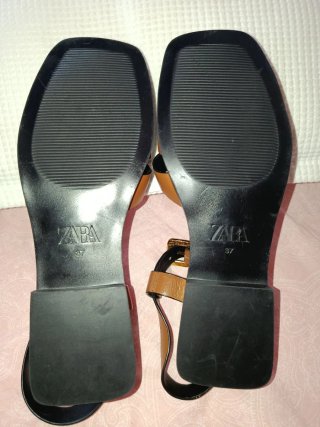 Sandalias ZARA Beige Talla 36