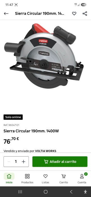 SIERRA CIRCULAR RATIO R SR 1400W CON GUÍA LÁSER