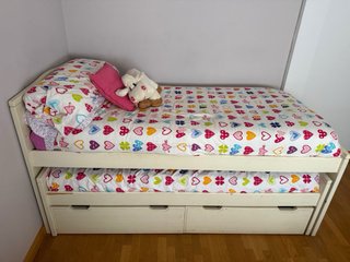 Cama nido madera 90cm beige.