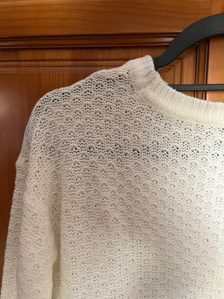 Jersey blanco de punto calado