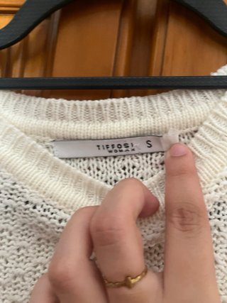 Jersey blanco de punto calado