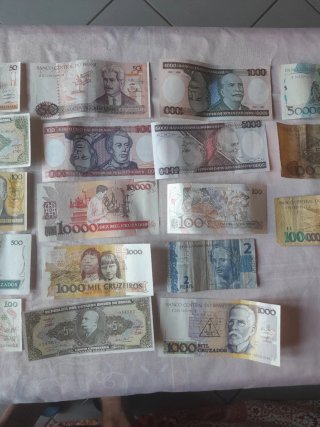 20 Banconote Brasile Nuove + 3 Usate