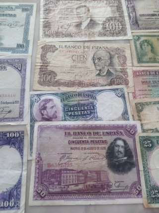 Lote de Billetes Españoles Antiguos