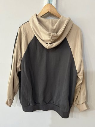 Sudadera Dazy Cremallera Gris y Beige