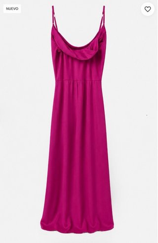 Vestido elegante fucsia satinado