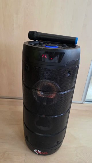 Altavoz Torre Barril Karaoke con Micrófono