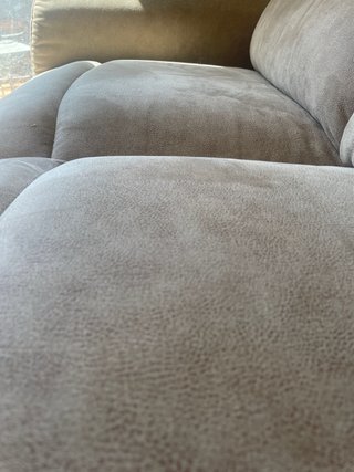 Sofá 3 plazas microfibra efecto piel beige
