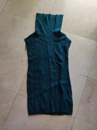 Jersey largo cuello alto sin mangas
