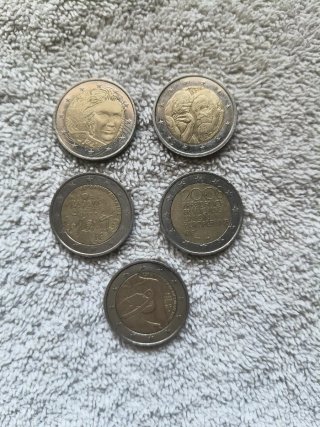 Lote 5 monedas 2 euros conmemorativas de Francia