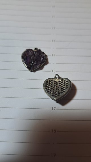 Colgantes Corazón Plata Amatista