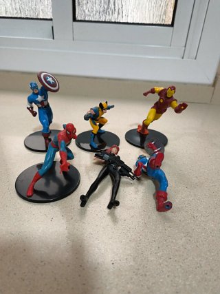 Figuras Marvel Capitán América, Spiderman, Iron Ma