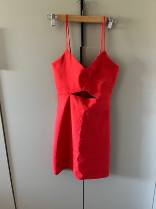 Vestido Zara Rojo Corto con apertura frontal