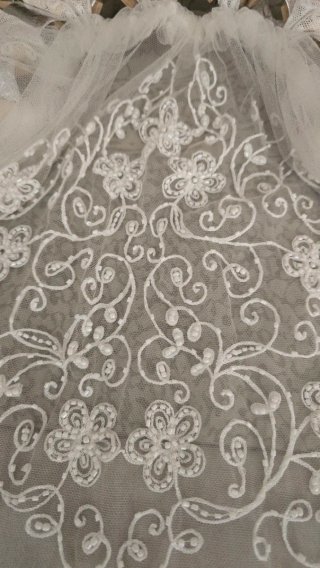 Mantilla y delantal novia Alicantina negro/blanca