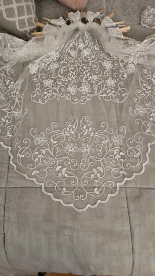 Mantilla y delantal novia Alicantina negro/blanca