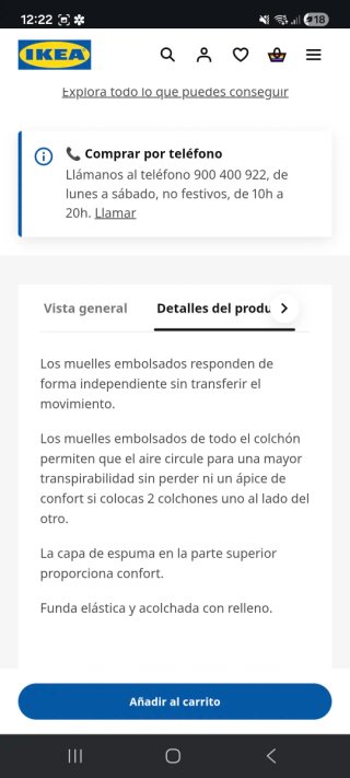 Colchón Vesteröy 135cm COMO NUEVO