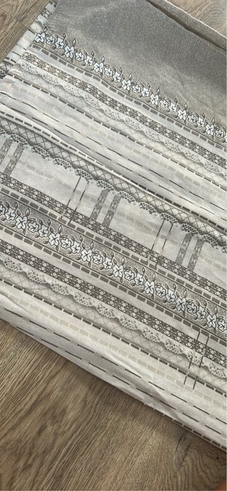 Juego de sábanas matrimonial beige y gris