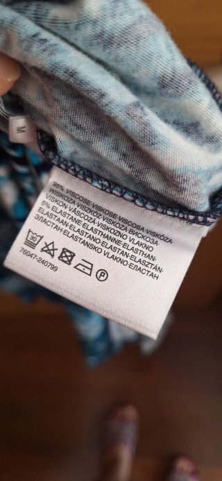 Vestido largo estampado azul y blanco