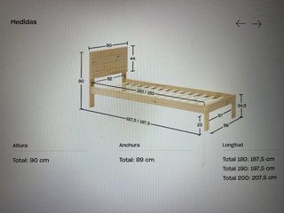 Cama 80 con nido. Modelo TESTA