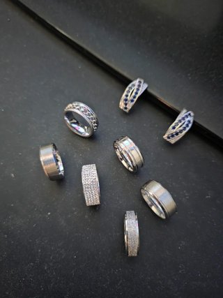 Anillos y pendientes acero  anillos medida 18cm