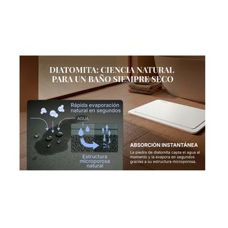 Tappeto da bagno di diatomee Zarek, asciugatura rapida antimuffa