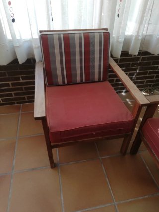 Conjunto sillones terraza madera