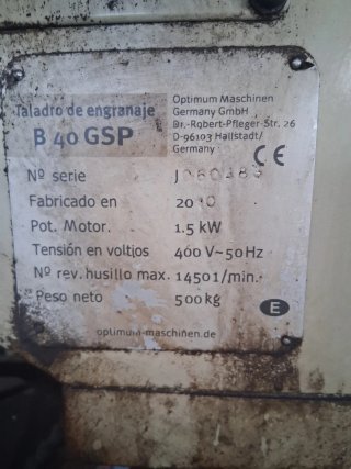 Taladro OPTIMUM B40 GSP