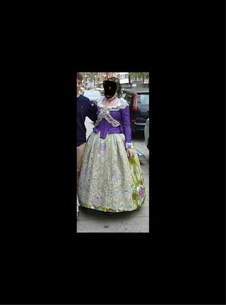 Traje de Fallera Adulta Talla 38 verde morado