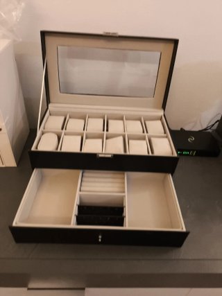 Portagioie Custodia Orologi Nera Beige